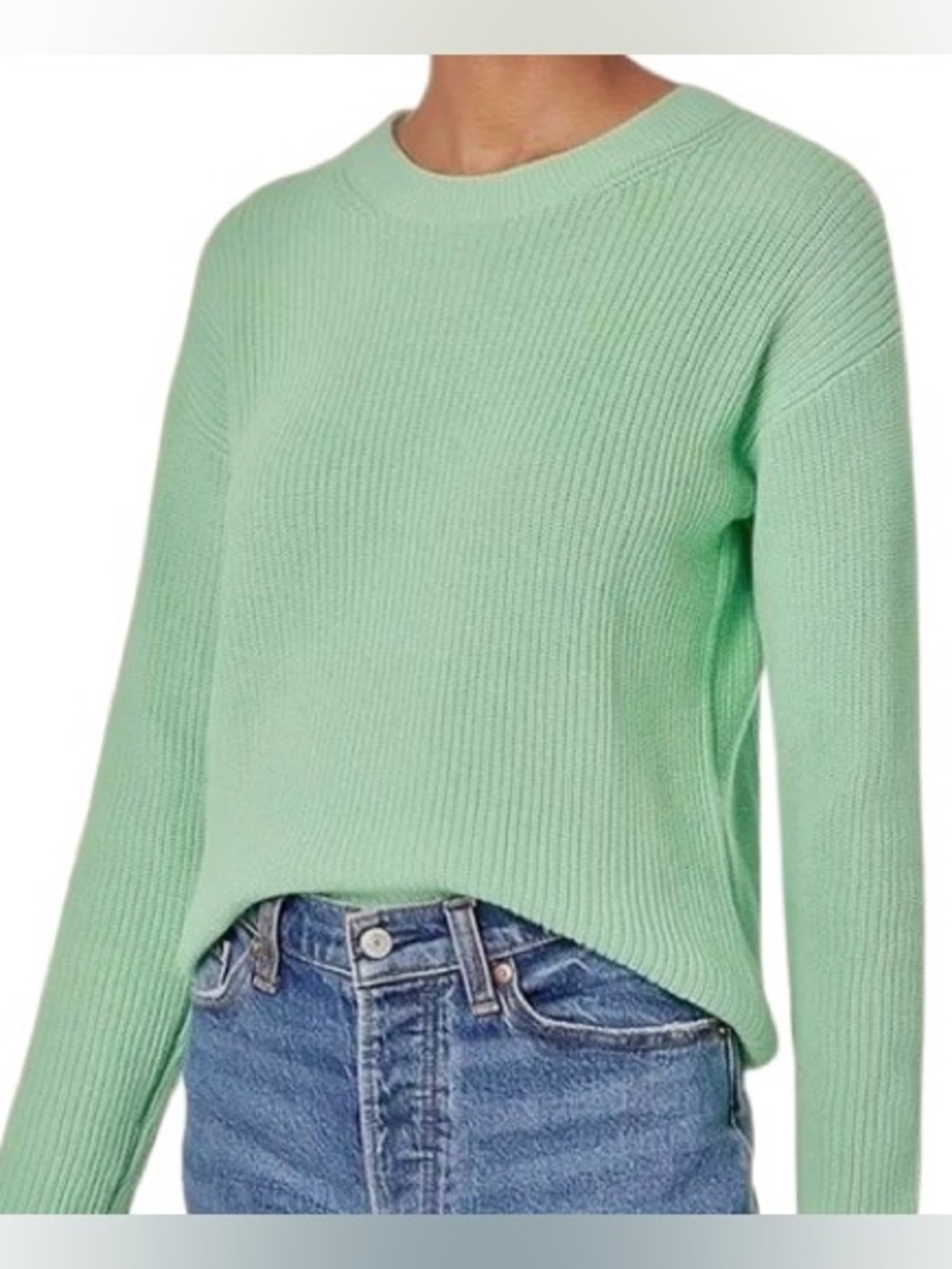 GAP- Women’s 100% Cotton Light Green Ribbed Knit Sweater. Size: XL.